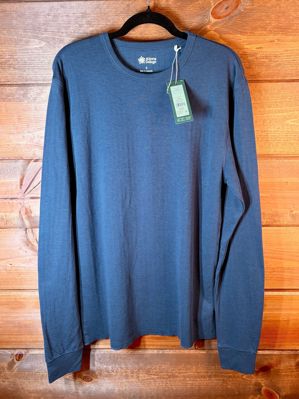 Alpine Design Men's Long-Sleeve UPF 50 Crewneck Tee in Vintage Blue Size Small 💙